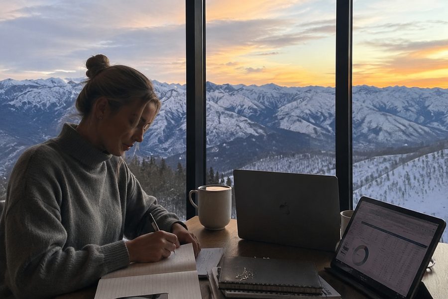 A calm, tidy scene from a woman's everyday money life