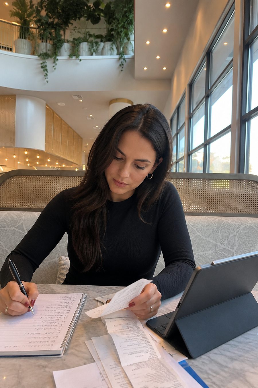 A calm, tidy scene from a woman's everyday money life