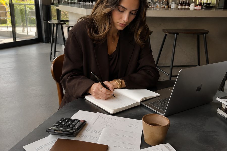 A calm, tidy scene from a woman's everyday money life