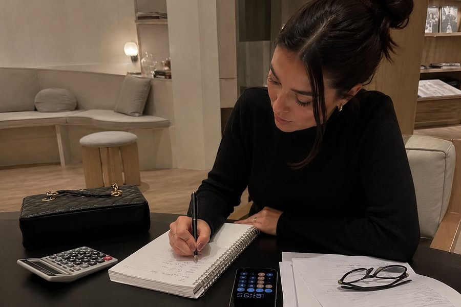 A calm, tidy scene from a woman's everyday money life