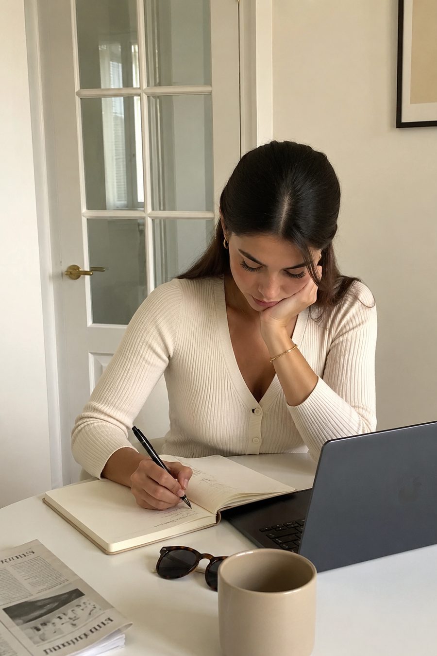 A calm, tidy scene from a woman's everyday money life