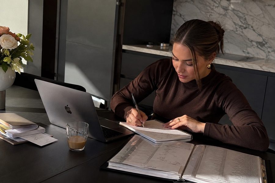 A calm, tidy scene from a woman's everyday money life